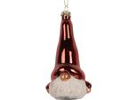 Clayre & Eef Tag Gnomo Natalizio 6X5X13 Cm Vetro Rosso