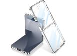 Custodia Per Samsung Galaxy Z Flip 7 Custodia Sottile Trasparente In Elettroplatino Con Protezione Dello Schermo Integrata Argento