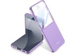 Custodia Per Samsung Galaxy Z Flip 7 Custodia Pc Solida Sottile E Opaca Con Pellicola Protettiva Per Il Display Viola