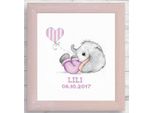 Luca-S Set Per Punto Croce Con Cornice "Baby Girl I"", Schema Contato, 23X24,5Cm"