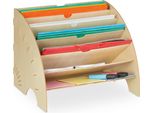 Vaschetta Portadocumenti Relaxdays, 6 Scomparti, Din A4, Hxlxp 27 X 34 X 27 Cm, Ufficio E Scuola, Organizer Per Ufficio, Mdf, Marrone Chiaro