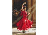 Set Per Punto Croce Letistitch "Flamenco"", Schema Contato, 33X22Cm"