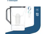 Wessper D3 Slim Aquaclassic 2,7L Nero Caraffa Filtrante Per Frigorifero Compatibile Con I Filtri Brita E Aquaphor + Cartuccia Filtrante Aquaclassic