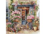 Luca-S Kit Per Ricamo A Punto Croce "Negozio Di Fiori"", Schema Contato, 32X32Cm"