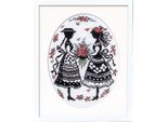 Kit Olympus Per Punto Croce Contato "Ann E Diana"", 29,5X23,4Cm, Originale Dal Giappone"