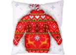 Cuscino A Punto Croce Vervaco "Maglione Di Natale"", Immagine Da Ricamo Pre-Disegnata, 40X40Cm"