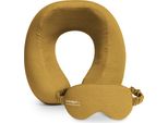 Set Da Viaggio Cuscino Da Viaggio In Memory Foam + Maschera Per Il Sonno Cuscino Per Il Collo Che Blocca La Luce, Copertura Per Aereo Rimovibile E Lavabile, Cuscino Per Il Collo E Maschera Per Gli Occhi, Accessori Da Viaggio, Harvest Gold