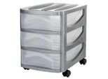 Bama Big Hobby Ladesysteem Met 3 Laden 30X30X40 Cm Zilver/Wit