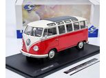 Automodello Solido Scala 1:18 Vw T1 21 Windows Rosso/Bianco 1962 S1813402