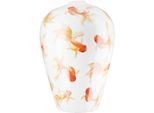 Tischvase GILDE Vase bauchig Neon weiß H. 30 cm, weiß, B:20cm H:30cm T:20cm Ø:20cm, Keramik, Vasen