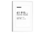 Bilderrahmen REINDERS Bilderrahmen Poster 61x91,5 oder 50x70, weiß, B:64,5cm H:95cm T:2cm, Bilderrahmen, Wohnzimmer - Weiß - MDF - 64,5x95 cm