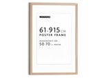 Bilderrahmen REINDERS Bilderrahmen Poster 61x91,5 oder 50x70, braun (buche), B:64,5cm H:95cm T:2cm, Bilderrahmen, Wohnzimmer - Buche - MDF - 64,5x95 cm