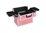 Vidaxl Astuccio Per Cosmetici 38X23X34 Cm Rosa Alluminio
