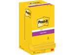 POST-IT 654-S Blocco Note Appiccicoso Super Sticky - 76 X 76 Mm, Giallo Narciso, 12X 90 Fogli Cartoncino