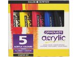 Daler Rowney Graduate Acrylic Paint Set 5 X 120 Ml