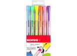 Gel Roller Kores K11, Set Di 6 Colori Neon