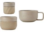 Set Di 3 Tazze Per Gli Amanti Del Caffè Di La CafetièRe, Con Tazzetazze Impilabili Da 380 Ml, 200 Ml E 100 Ml Con Manicotti In Silicone Per Una Facile Presa, Mandorla