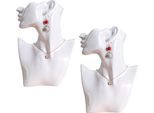 Set Di 2 Busti Per Gioielli Bianchi | Busto Manichino Per Gioielli | Supporto Per Collane, Orecchini | Manichino Testa/Spalla Femminile Per Presentazioni Di Gioielli | Espositore Per Collane E Orecchini