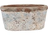 Clayre & Eef Blumentopf 19X11X10 Cm Beige Blau Terrakotta