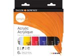 Daler Rowney Simply Set Di Colori Acrilici 6 X 75 Ml