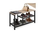 Tectake® Schuhregal, Industrial Style, Ablage Und 2 Gitterablagen, 80 X 30 X 45,5 Cm