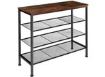 Tectake® Schuhregal, Industrial Style, Ablage Und 3 Gitterablagen, 80,5 X 30,5 X 72,5 Cm