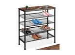 Tectake® Schuhregal, Industrial Style, Ablage Und 4 Gitterablagen, 75,5 X 30,5 X 85,5 Cm