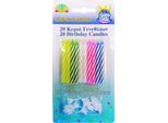 Candele Di Compleanno Candele Di Compleanno Decorate (Confezione Da 20 Candele Con 10 Supporti)