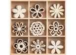 Knorr Prandell 2118521103 Scatola Per Ornamenti In Legno "Blumen Fantasie"" Dimensione Del Motivo Circa 3 Cm, Scatola: 10,5 X 10,5 Cm"