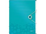 Organizer Leitz Wow, Din A4, Pp, 6 Cartelle, Blu Ghiaccio