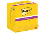 POST-IT 655-S Blocco Note Appiccicoso Super Sticky -76 X 127 Mm, Giallo Narciso, 12X 90 Fogli Cartoncino