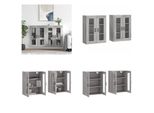 Vidaxl Armadi A Muro 2 Pezzi. Materiale In Legno Grigio Sonoma - Armadio A Muro - Armadi A Muro - Credenza - Armadio Portaoggetti