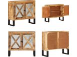 Vidaxl Credenza 80X30X71 Cm In Legno Massiccio Di Mango Grezzo E Metallo - Credenza - Credenze - Armadietto - Mobiletto
