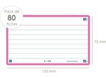 Oxford 400133881 80 Oxford Karteikarten Flash 2.0 Din A7 Weiß, Fuchsia Liniert