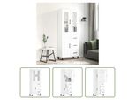 The Living Store Credenza Bianca 69,5X34X180 Cm Materiale A Base Di Legno