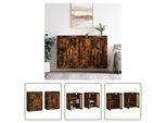 The Living Store Armadi A Muro 2 Pezzi. Materiale In Legno Di Rovere Fumé