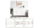The Living Store Armadi A Muro 2 Pz. Materiale A Base Di Legno Bianco