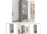 The Living Store Credenza Con Ante In Vetro Grey Sonoma 35X37X109 Cm