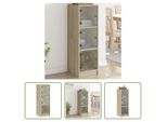 The Living Store Credenza Con Ante In Vetro Rovere Sonoma 35X37X109 Cm