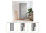 The Living Store Credenza Grey Sonoma 69,5X34X180 Cm Materiale A Base Di Legno