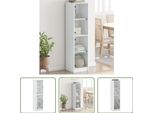 The Living Store Credenza Con Ante In Vetro Bianca 35X37X142 Cm