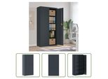 The Living Store Schedario Antracite 90X40X180 Cm In Acciaio