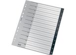 Leitz 1209-00-00 Cartella Indice Recycle - 1-12, A4 Extra Large, Pp, 12 Fogli, Nero