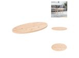 Vidaxl Piano Da Tavolo 80X40X2,5 Cm In Legno Massiccio Di Pino Ovale - Piani Da Tavolo