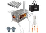 Stufa A Legna Da Esterno In Acciaio Inox Unho, Stufa A Legna Da Campeggio, Stufa Portatile Per Tenda, Riscaldatore Per Tenda, Pieghevole, Fornello Di Emergenza, Fornello Di Riscaldamento All'aperto
