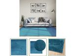 The Living Store Tappeto Oviedo A Pelo Corto Turchese 200X200 Cm