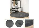 The Living Store Tappeto Oviedo A Pelo Corto Antracite Ø 200 Cm