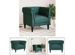 The Living Store Poltrona Chesterfield In Tessuto Verde Scuro