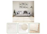 The Living Store Tappeto Oviedo A Pelo Corto Beige 200X200 Cm