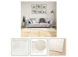 The Living Store Tappeto Oviedo A Pelo Corto Beige 120X120 Cm